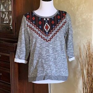 Forever 21 embroidered panel sweatshirt